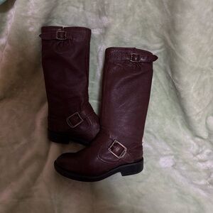 Frye Brown Leather Veronica Slouch Boots unisex size 12 yth